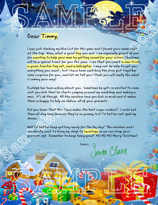 Write a letter to santa claus for a gift